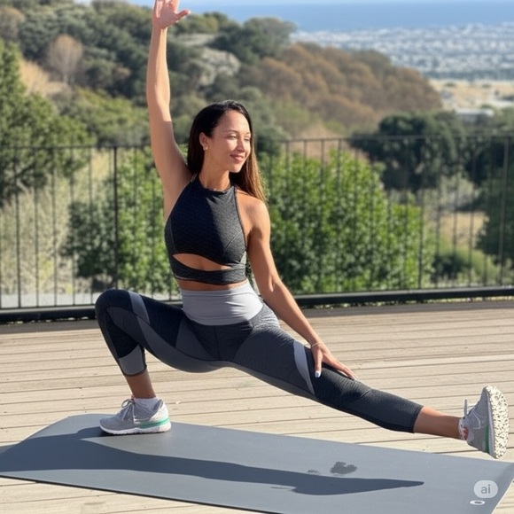 lululemon athletica Pants - Lululemon Athletica Black and Gray High-Waisted Leggings